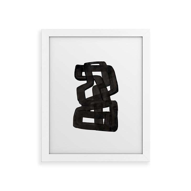 Boulder' Mid Century Modern Fun Abstract Shapes  Framed Art Print
