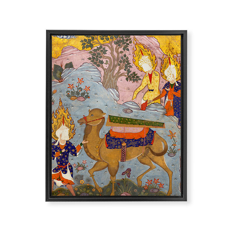 "Coffin of Imam 'Ali", Folio from a Falnama (The Book of Omens) of Ja'far al-Sadiq Framed Canvas Print