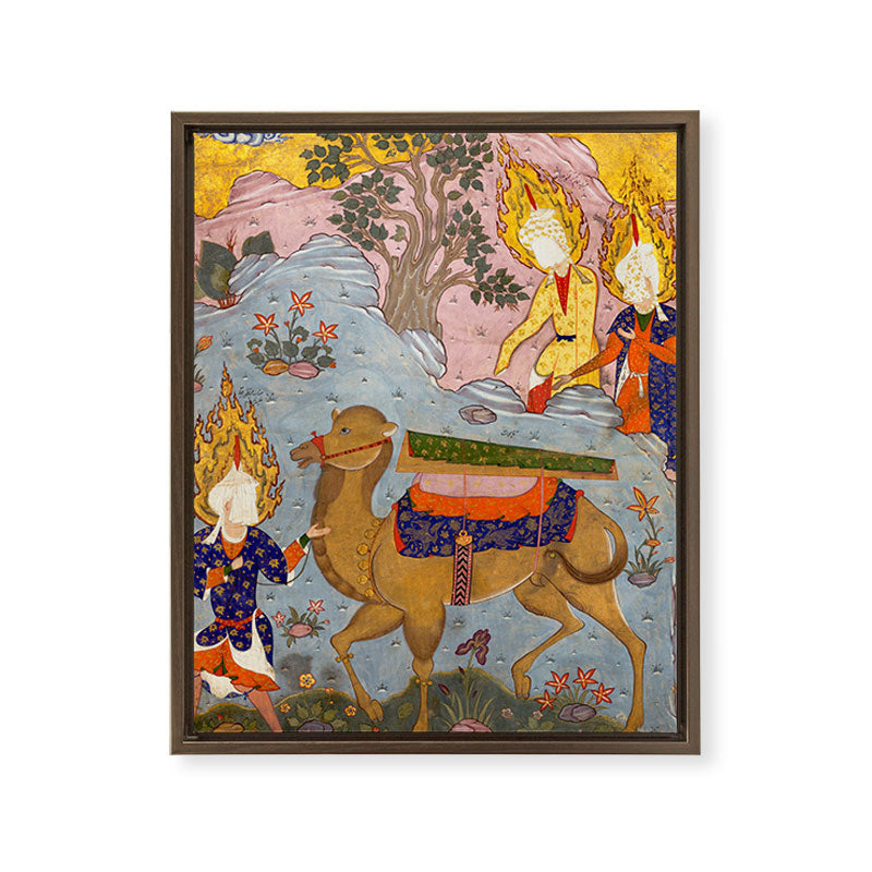 "Coffin of Imam 'Ali", Folio from a Falnama (The Book of Omens) of Ja'far al-Sadiq Framed Canvas Print