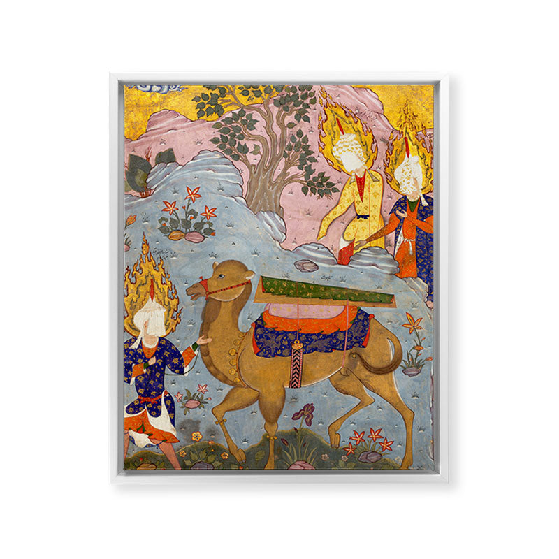 "Coffin of Imam 'Ali", Folio from a Falnama (The Book of Omens) of Ja'far al-Sadiq Framed Canvas Print