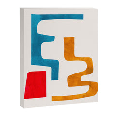 Falling Down' Paper Collage Fun Colorful Shapes Mid Century Minimal Abstract Art by Ejaaz Haniff Canvas Print