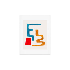 Falling Down' Paper Collage Fun Colorful Shapes Mid Century Minimal Abstract Art by Ejaaz Haniff Art Print