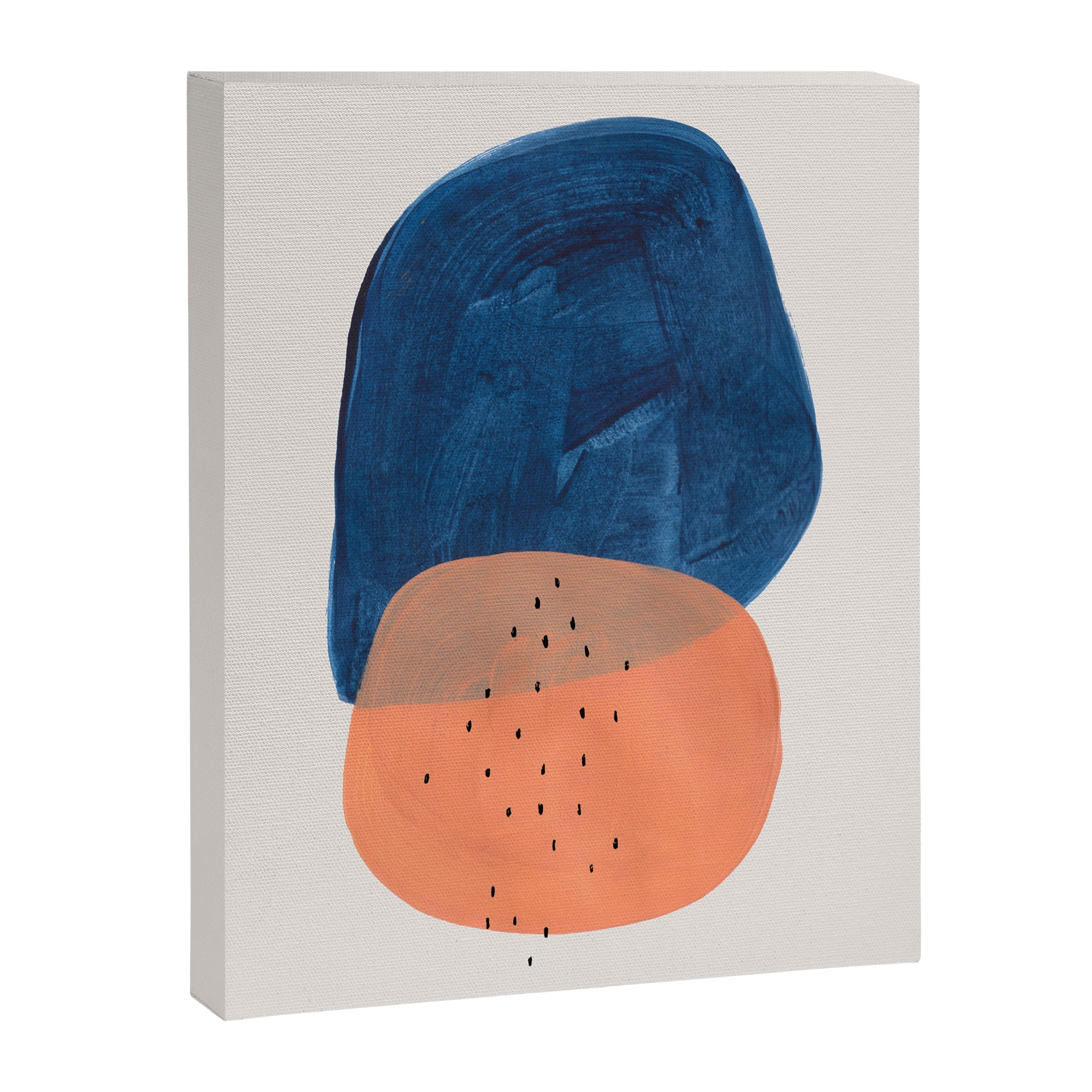 Twins' Minimalist Modern Mid Century Colorful Navy Blue Tan Shapes by Ejaaz Haniff Canvas Print