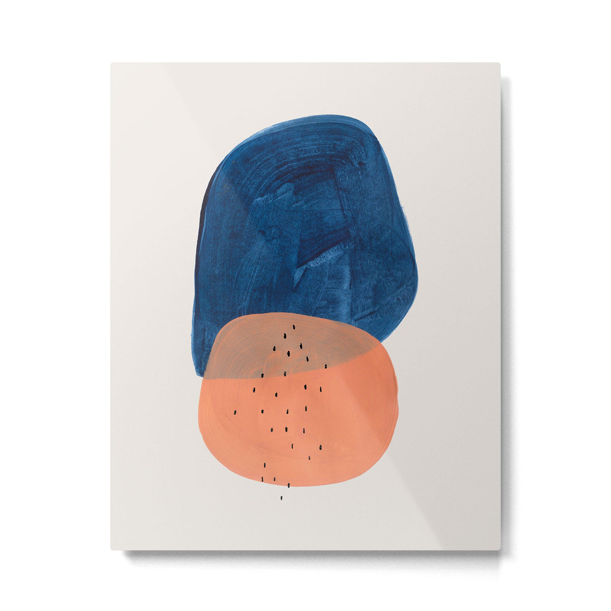 Twins' Minimalist Modern Mid Century Colorful Navy Blue Tan Shapes by Ejaaz Haniff Metal Print