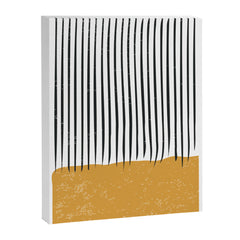 (White Background) Mid Century Modern Minimalist Rothko Inspired Color Field With Lines Geometric Style  Canvas Print
