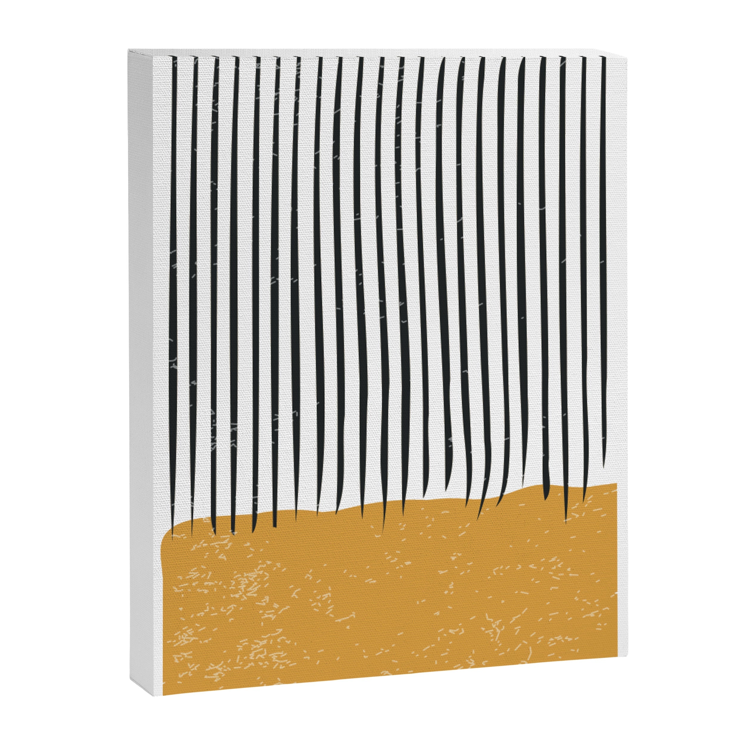 (White Background) Mid Century Modern Minimalist Rothko Inspired Color Field With Lines Geometric Style  Canvas Print