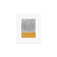 (White Background) Mid Century Modern Minimalist Rothko Inspired Color Field With Lines Geometric Style  Art Print