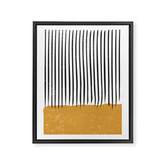 (White Background) Mid Century Modern Minimalist Rothko Inspired Color Field With Lines Geometric Style  Framed Canvas Print