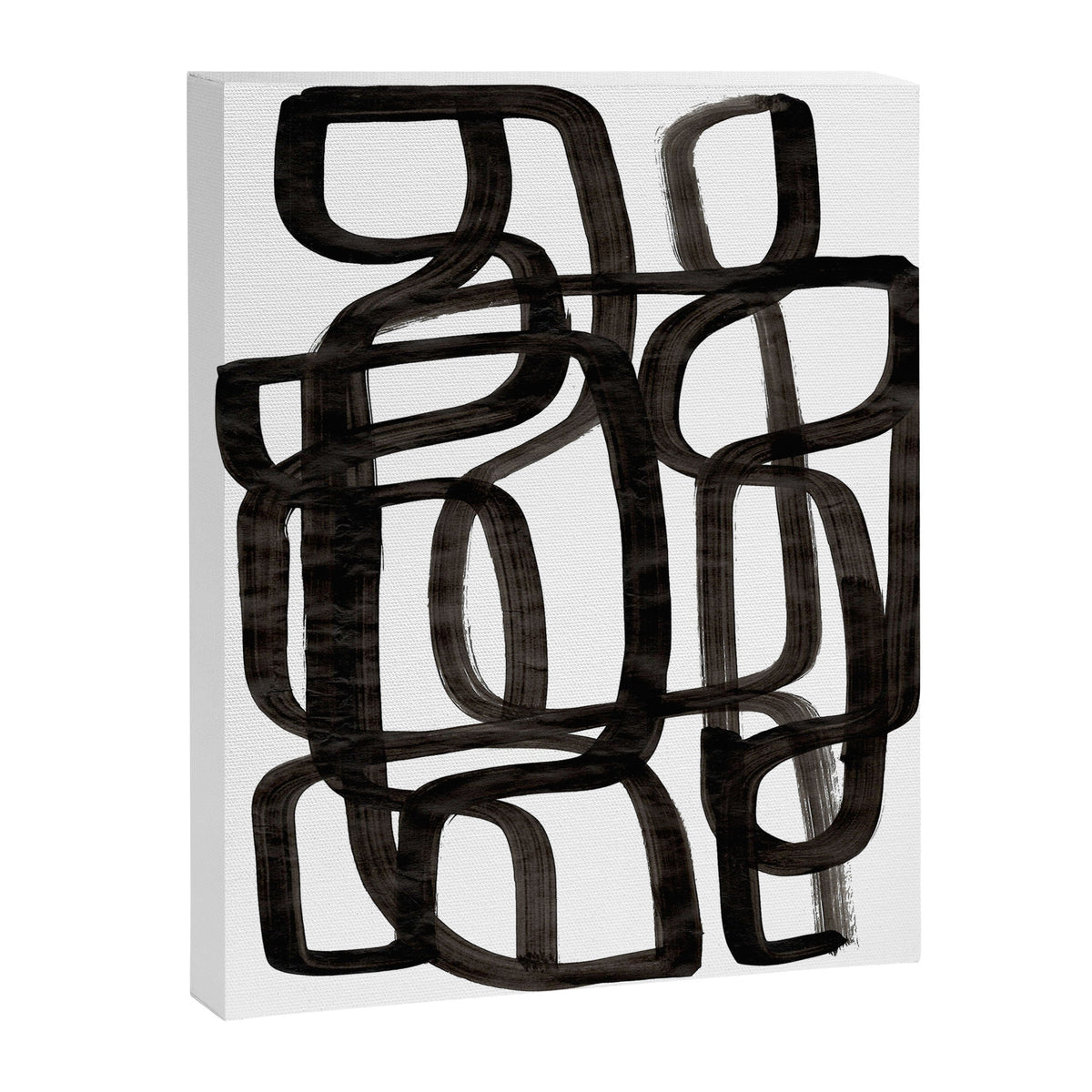 Writing On The Wall' Mid Century Modern Fun Abstract Shapes  Canvas Print