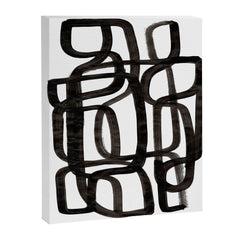 Writing On The Wall' Mid Century Modern Fun Abstract Shapes  Canvas Print