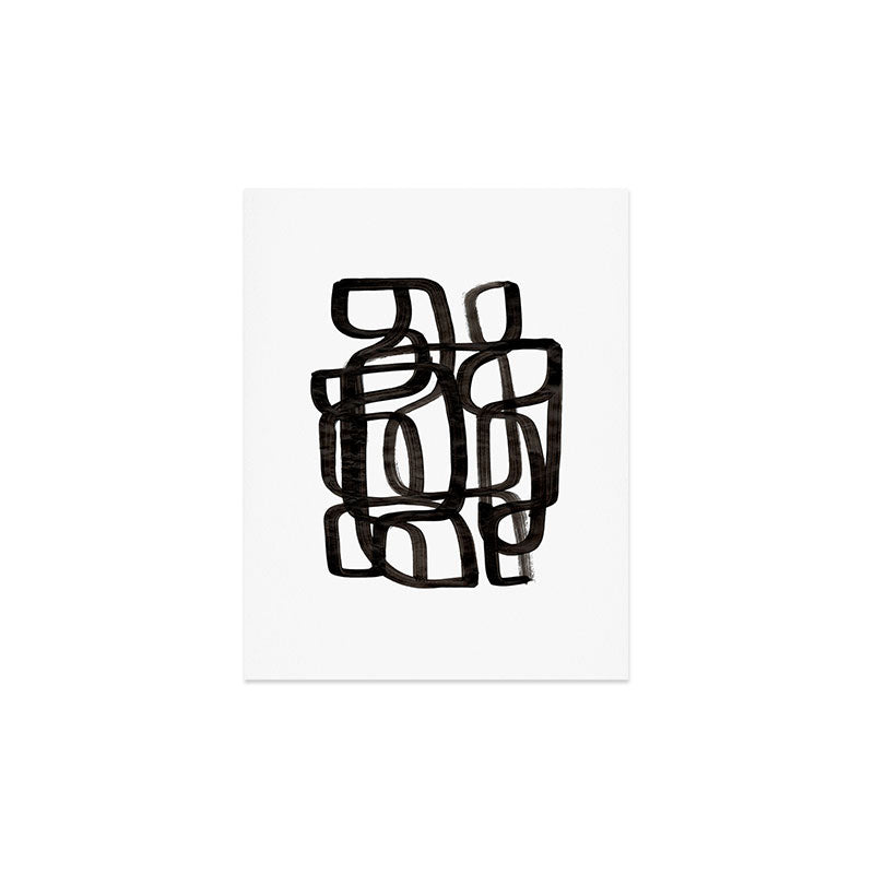 Writing On The Wall' Mid Century Modern Fun Abstract Shapes  Art Print