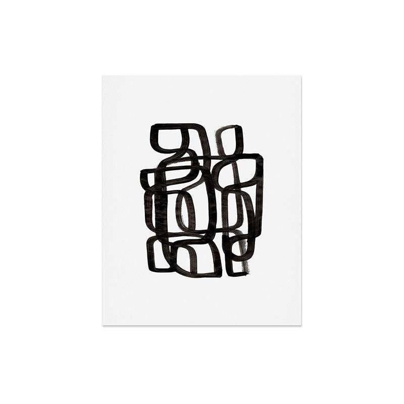 Writing On The Wall' Mid Century Modern Fun Abstract Shapes  Art Print