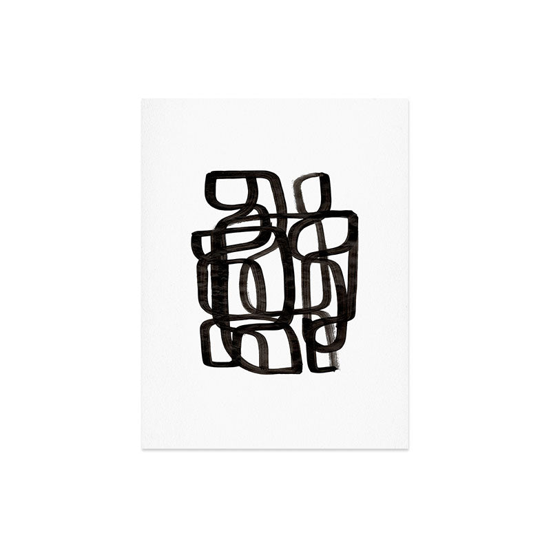 Writing On The Wall' Mid Century Modern Fun Abstract Shapes  Art Print