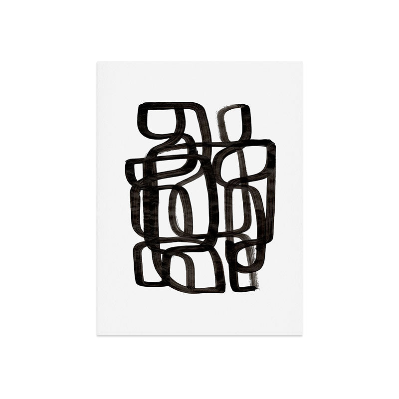 Writing On The Wall' Mid Century Modern Fun Abstract Shapes  Art Print