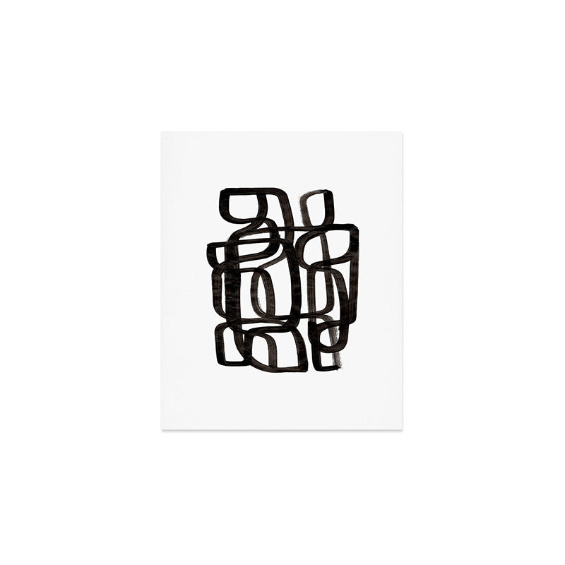 Writing On The Wall' Mid Century Modern Fun Abstract Shapes  Art Print