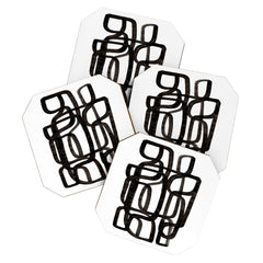 Writing On The Wall' Mid Century Modern Fun Abstract Shapes  Coaster