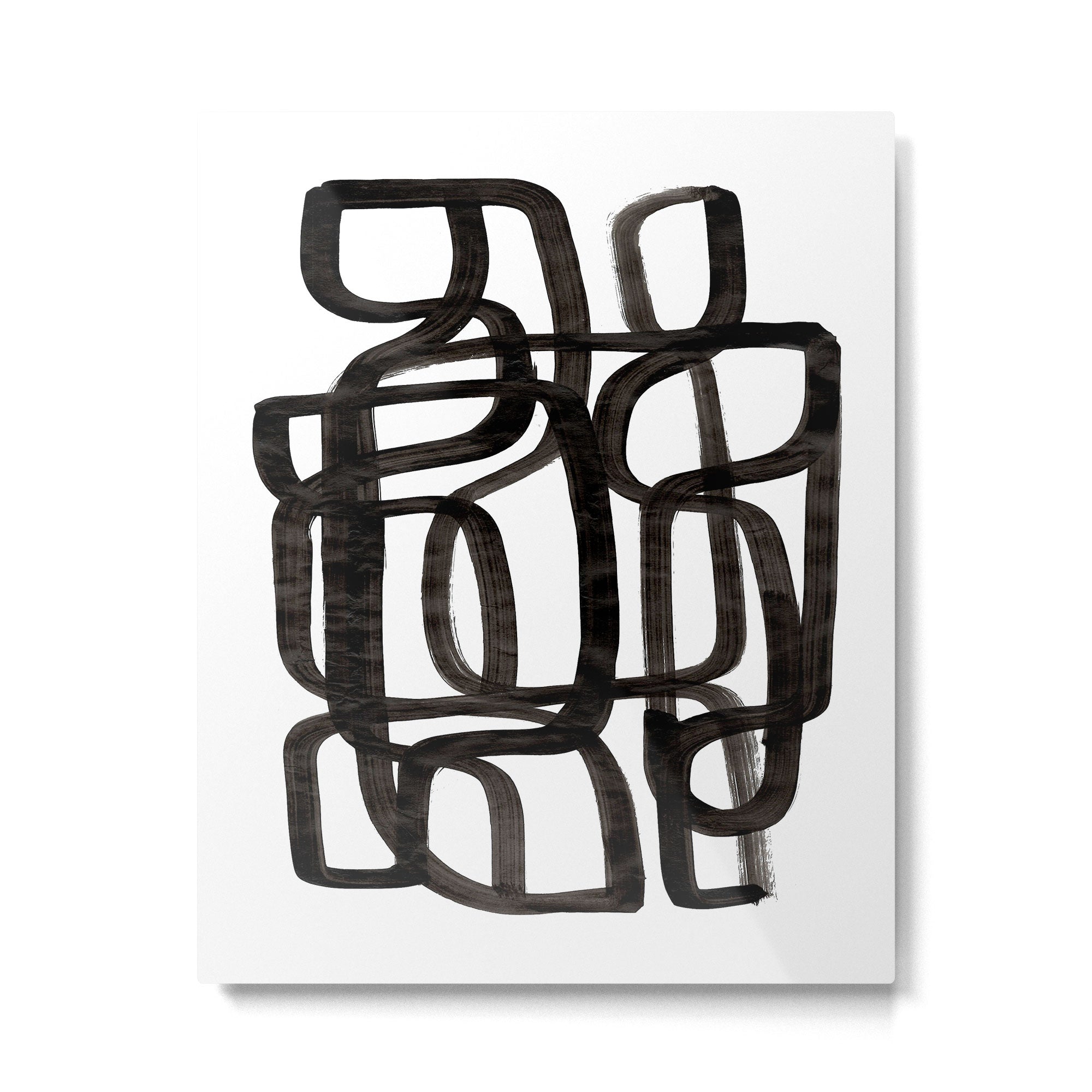 Writing On The Wall' Mid Century Modern Fun Abstract Shapes  Metal Print
