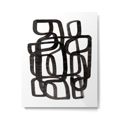 Writing On The Wall' Mid Century Modern Fun Abstract Shapes  Metal Print