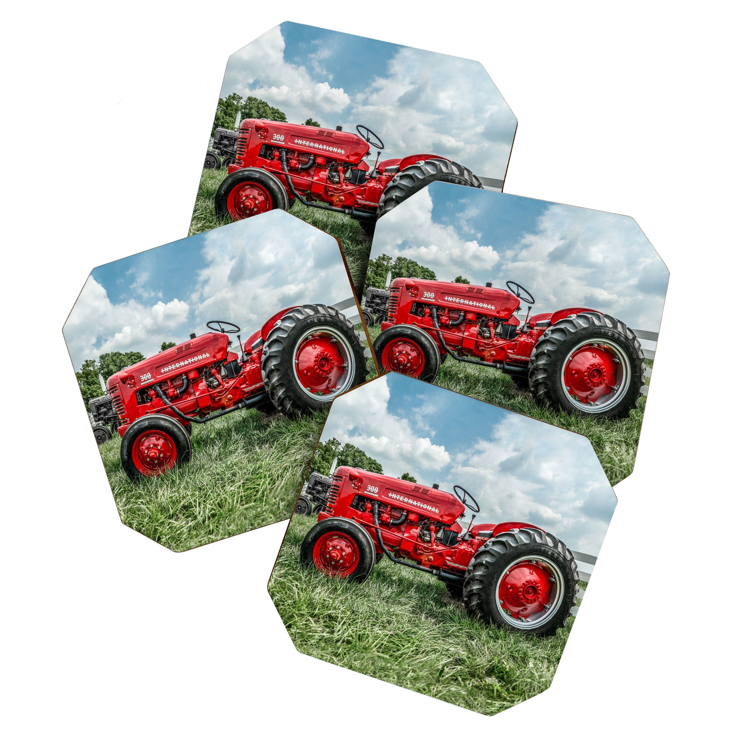 300 Vintage International Harvester Red Tractor Coaster