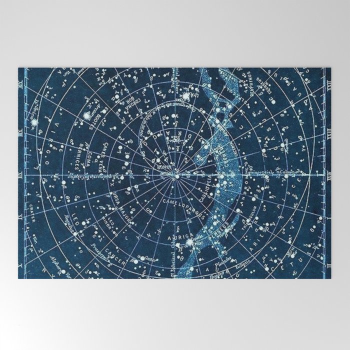 1900 Star Constellation Map - Chart Vintage Poster Welcome Mat