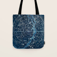 1900 Star Constellation Map - Chart Vintage Poster Tote Bag