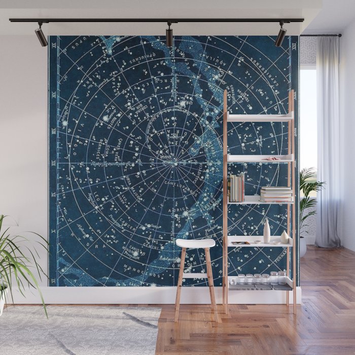 1900 Star Constellation Map - Chart Vintage Poster Wall Mural