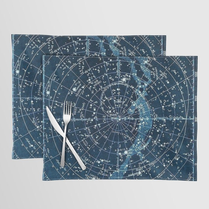 1900 Star Constellation Map - Chart Vintage Poster Placemat