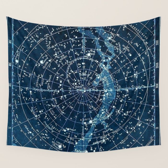 1900 Star Constellation Map - Chart Vintage Poster Wall Tapestry