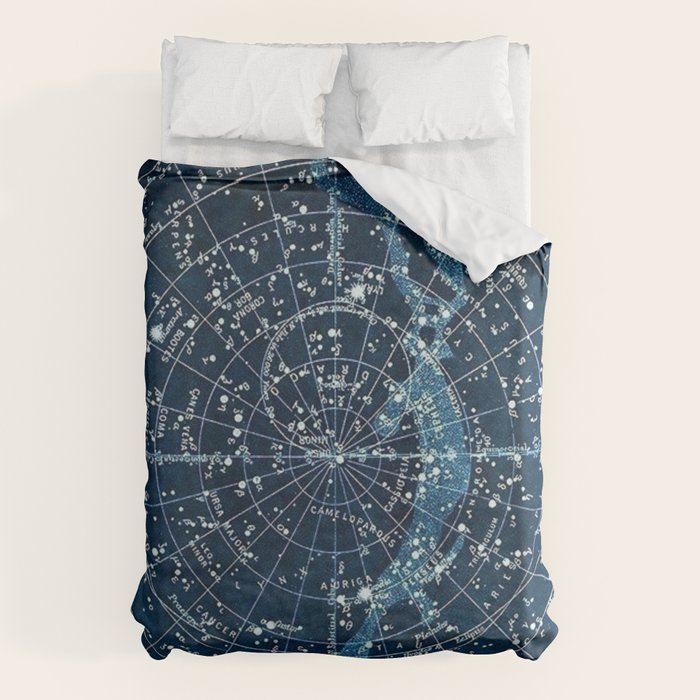 1900 Star Constellation Map - Chart Vintage Poster Duvet Cover
