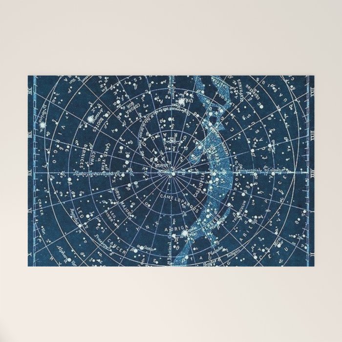 1900 Star Constellation Map - Chart Vintage Poster Welcome Mat