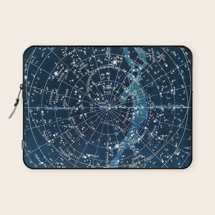 1900 Star Constellation Map - Chart Vintage Poster Laptop Sleeve