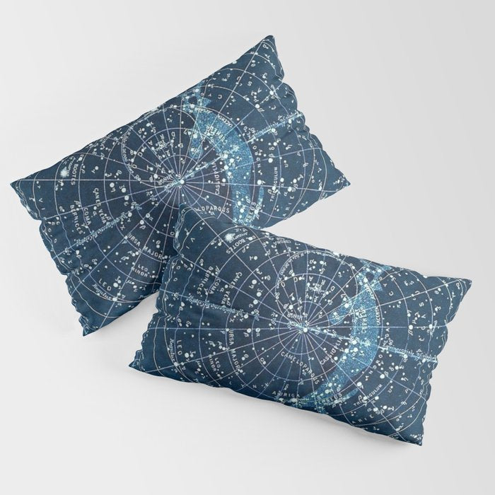 1900 Star Constellation Map - Chart Vintage Poster Pillow Sham