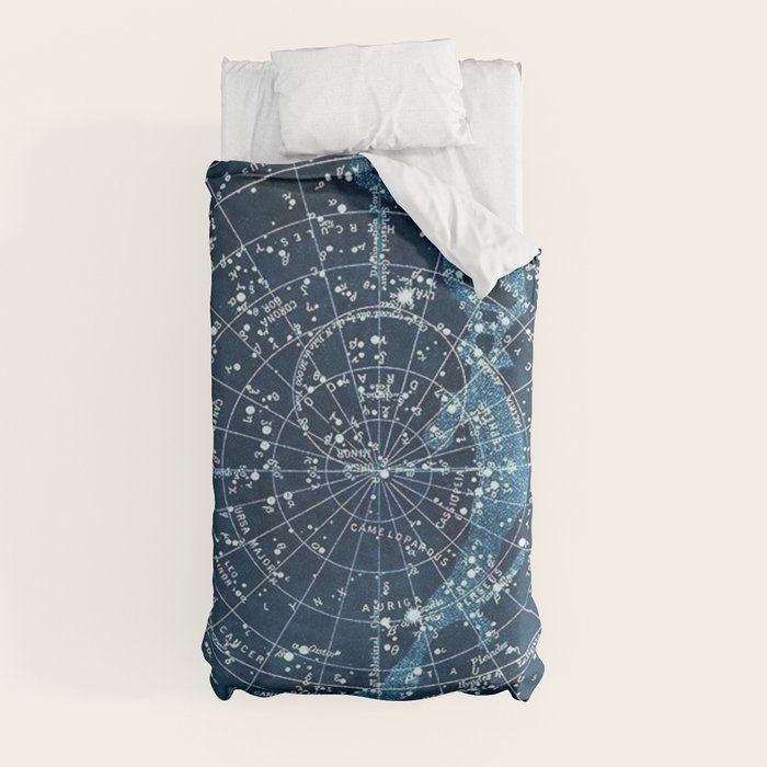 1900 Star Constellation Map - Chart Vintage Poster Duvet Cover