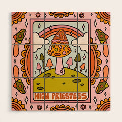 2. High Priestess Mushroom Wood Wall Art