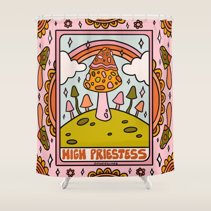 2. High Priestess Mushroom Shower Curtain