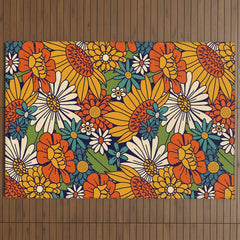 70s Retro Floral - Bold Outdoor Rug