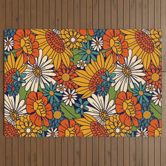 70s Retro Floral - Bold Outdoor Rug