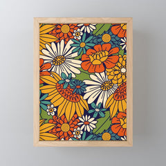 70s Retro Floral - Bold Mini Art Print