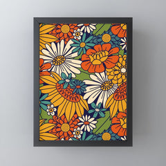 70s Retro Floral - Bold Mini Art Print