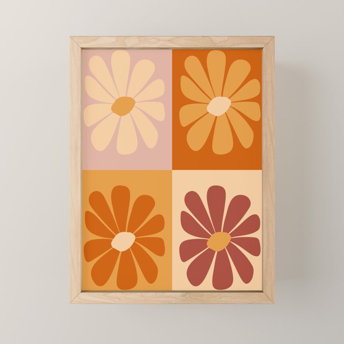70's Daisy Bloom  Mini Art Print