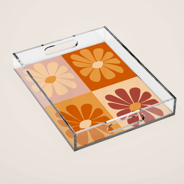 70's Daisy Bloom  Acrylic Tray