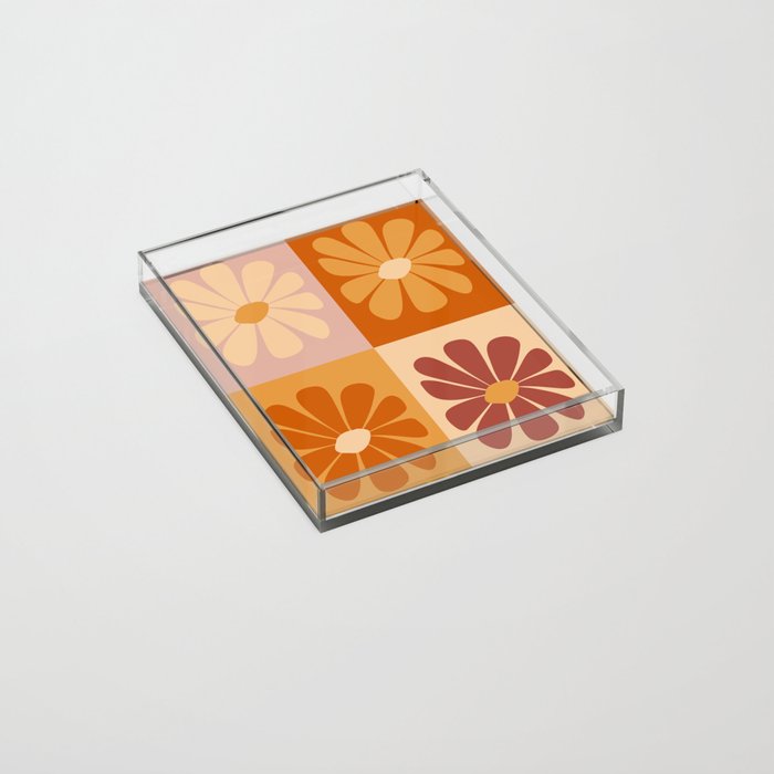 70's Daisy Bloom  Acrylic Tray