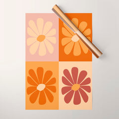 70's Daisy Bloom  Wrapping Paper