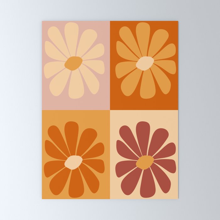 70's Daisy Bloom  Mini Art Print