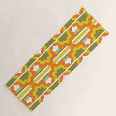 70's Summer' Orange Yellow Green Yoga Mat