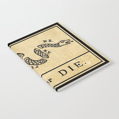 1776 "Join, or Die" Revolutionary War flag with 13 colonies, snake & no colors by Benjamin Franklin Notebook