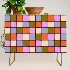 1970s Disco Dancefloor Checkerboard Pattern Credenza