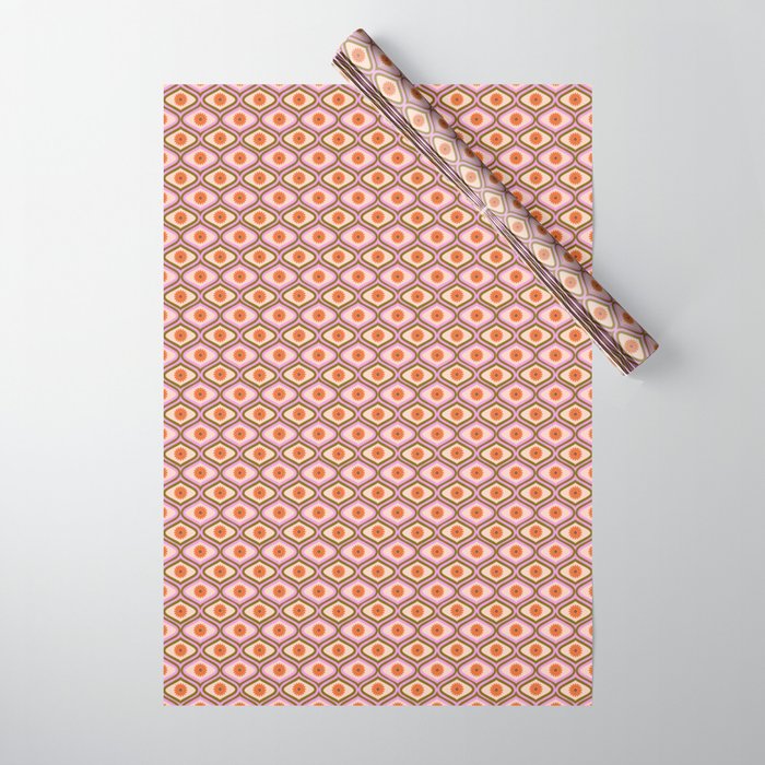 70s Disco Daisy Flower Pattern Wrapping Paper