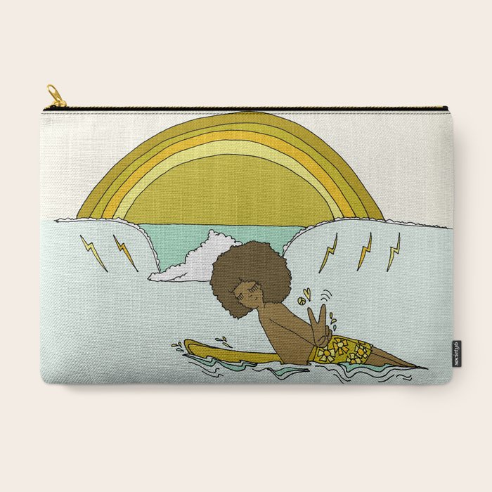 "buttons" kaluhiokalani 70s surf legend // retro surf art by surfy birdy Carry All Pouch