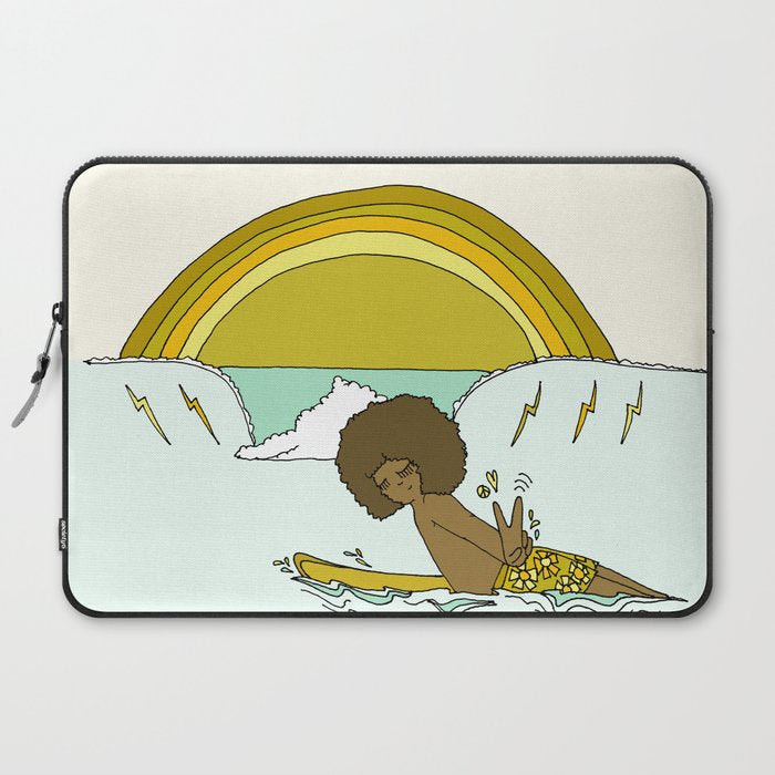 "buttons" kaluhiokalani 70s surf legend // retro surf art by surfy birdy Laptop Sleeve